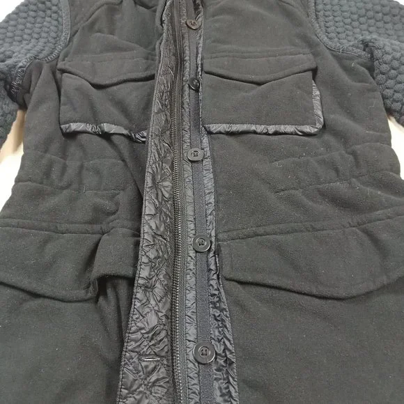Lululemon Womens Miracle Jacket Size 6 Black Fleece Cargo Pockets Knit Sleeves - Picture 7 of 9